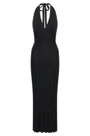 Meshki Maxi Dresses Caity Ribbed Halter Maxi Dress 8211 Black Black 8211 Women