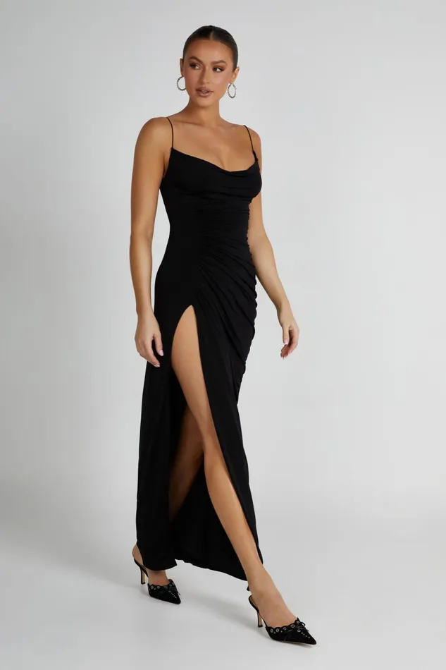 Meshki Maxi Dresses Candice Ruched Maxi Dress 8211 Black Black 8211 Women