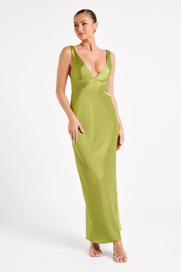 Meshki Maxi Dresses Carmelita Open Back Pearl Maxi Dress 8211 Parakeet Green Parakeet Green 8211 Women