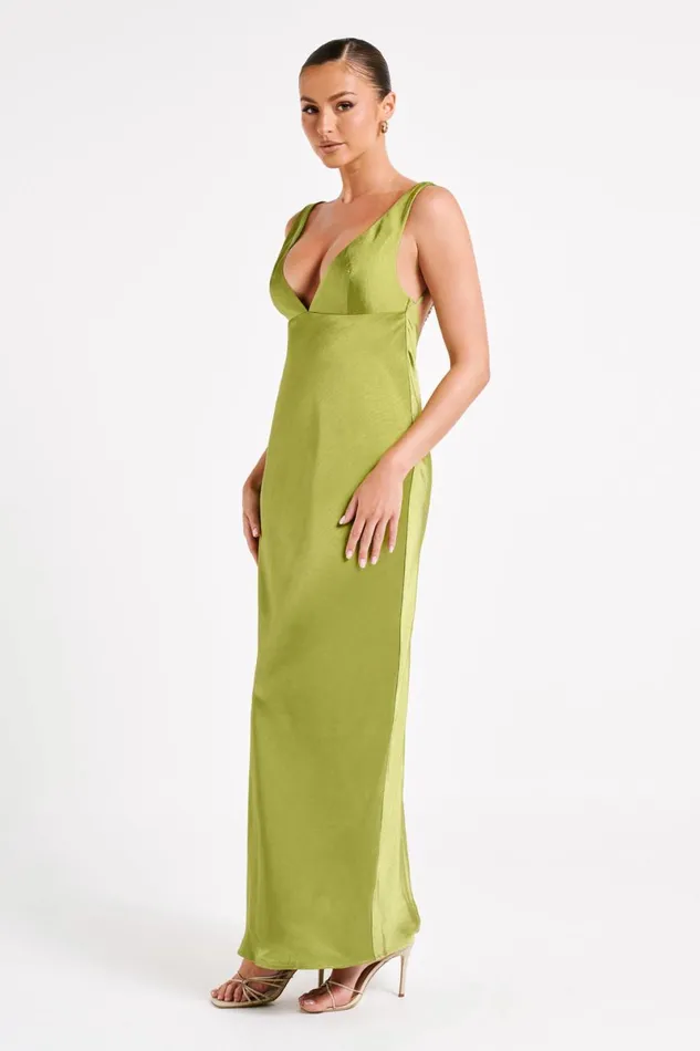 Meshki Maxi Dresses Carmelita Open Back Pearl Maxi Dress 8211 Parakeet Green Parakeet Green 8211 Women