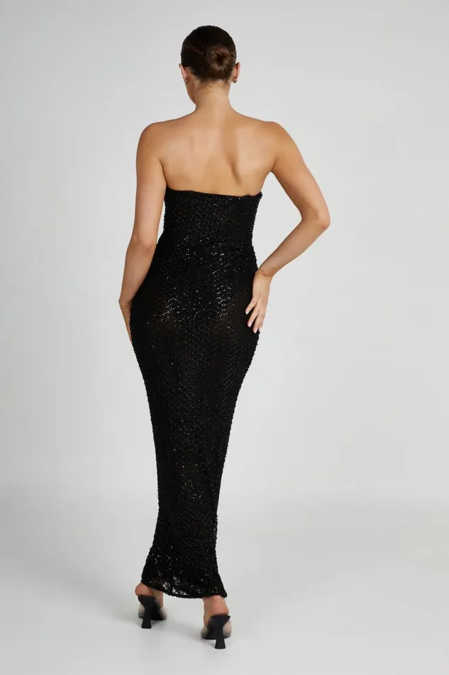 Meshki Maxi Dresses Gemma Strapless Sequin Maxi Dress 8211 Black Black 8211 Women