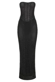 Meshki Maxi Dresses Gemma Strapless Sequin Maxi Dress 8211 Black Black 8211 Women