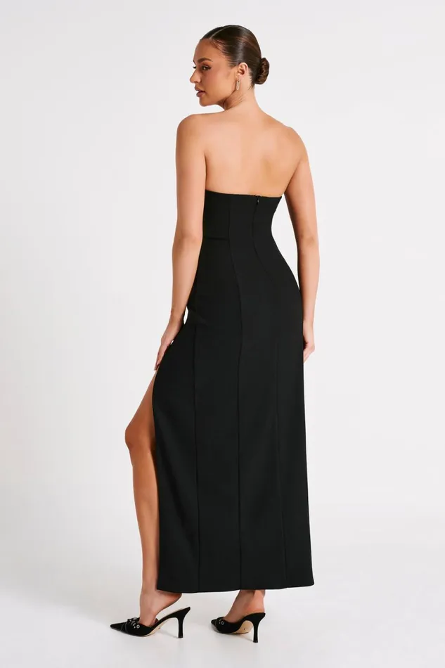 Meshki Maxi Dresses Haven Strapless Rose Maxi Dress 8211 Black Black 8211 Women