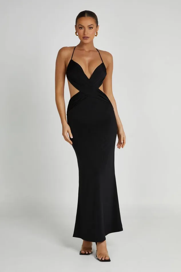 Meshki Maxi Dresses Indiana Slinky Maxi Dress 8211 Black Black 8211 Women
