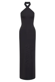 Meshki Maxi Dresses Kimberley Recycled Nylon Halter Maxi Dress 8211 Black Black 8211 Women