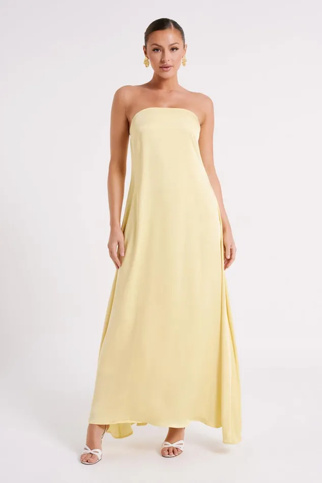 Meshki Maxi Dresses Luisa Strapless Maxi Dress 8211 Lemon Lemon 8211 Women