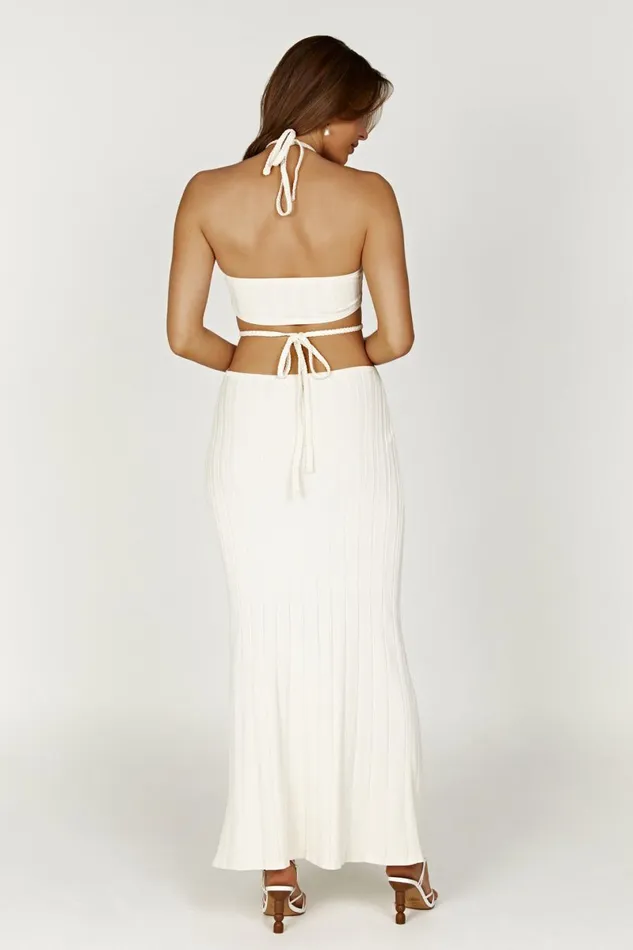 Meshki Maxi Dresses Minerva Cut Out Knit Maxi Dress 8211 Ivory Ivory 8211 Women