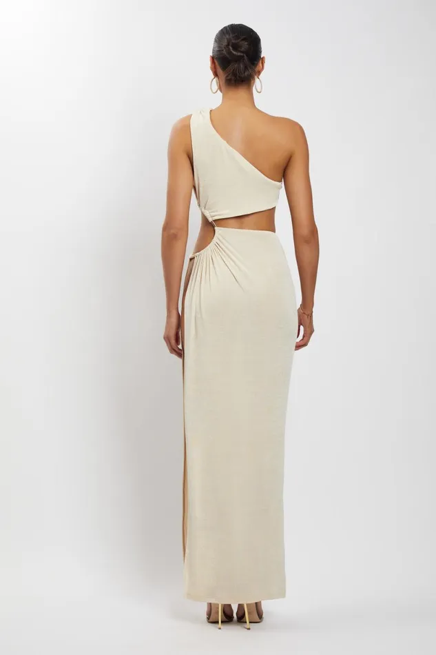 Meshki Maxi Dresses Paige Ruched Side Cut Out Maxi Dress 8211 Nude Nude 8211 Women