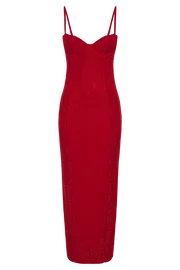 Meshki Maxi Dresses Rafaela Diamante Maxi Dress 8211 Vermilion Red Vermilionred 8211 Women