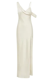 Meshki Maxi Dresses Soleil Satin Off Shoulder Maxi Dress 8211 Ivory Ivory 8211 Women