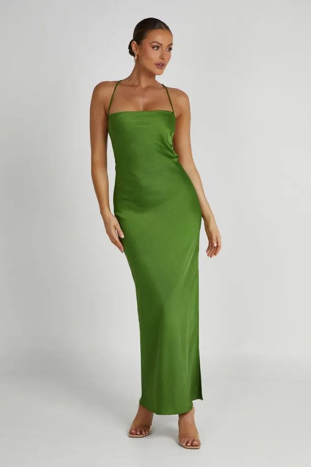 Meshki Maxi Dresses Sydney Straight Neck Slip Maxi Dress 8211 Emerald Emerald 8211 Women Meshki Maxi Dresses Sydney Straight Neck Slip Maxi Dress 8211 Emerald Emerald 8211 Women