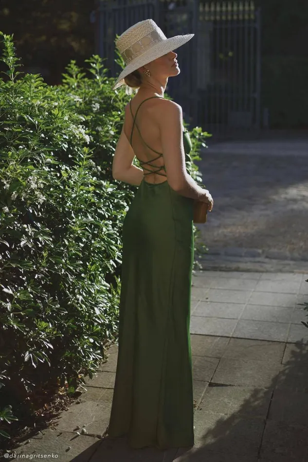 Meshki Maxi Dresses Sydney Straight Neck Slip Maxi Dress 8211 Emerald Emerald 8211 Women