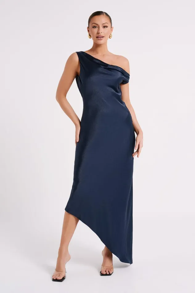 Meshki Maxi Dresses Yvette Slip Maxi Dress With Asymmetrical Hem 8211 Navy Navy 8211 Women Meshki Maxi Dresses Yvette Slip Maxi Dress With Asymmetrical Hem 8211 Navy Navy 8211 Women