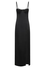 Meshki Maxi Dresses Zuleyka Satin Maxi Dress 8211 Black Black 8211 Women