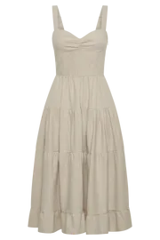 Meshki Midi Dresses Adriana Linen Midi Dress 8211 Natural Natural 8211 Women