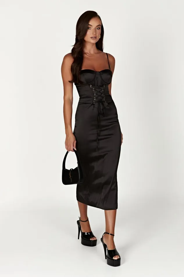 Meshki Midi Dresses Camelia Corset Midi Dress 8211 Black Black 8211 Women