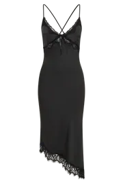 Meshki Midi Dresses Crawford Satin Midi Dress 8211 Black Black 8211 Women