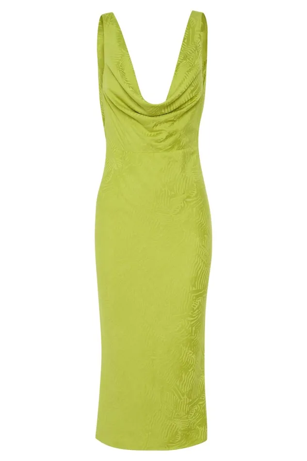 Meshki Midi Dresses Fallon Cowl Midi Dress 8211 Chartreuse Chartreuse 8211 Women Meshki Midi Dresses Fallon Cowl Midi Dress 8211 Chartreuse Chartreuse 8211 Women
