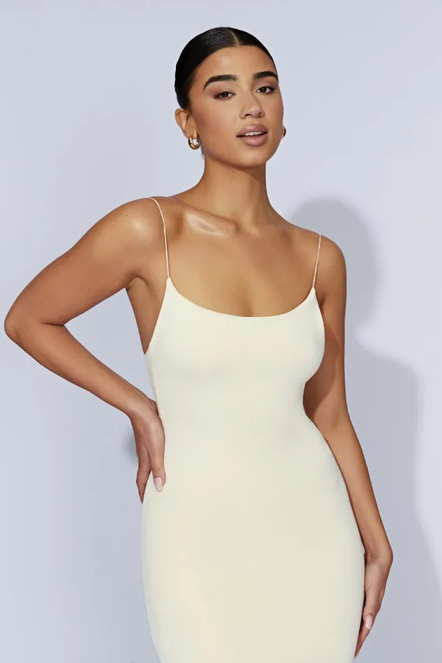 Meshki Midi Dresses Lexia Scoop Low Neck Midi Dress 8211 Cream Cream 8211 Women