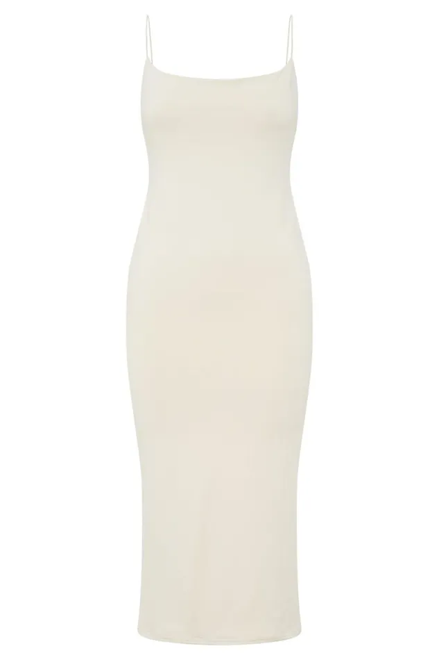 Meshki Midi Dresses Lexia Scoop Low Neck Midi Dress 8211 Cream Cream 8211 Women