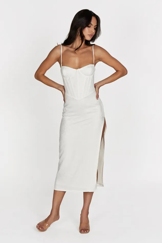 Meshki Midi Dresses Maggie Corset Midi Dress 8211 Bone Bone 8211 Women