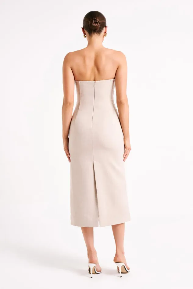 Meshki Midi Dresses Sable Textured Midi Dress 8211 Natural Natural 8211 Women