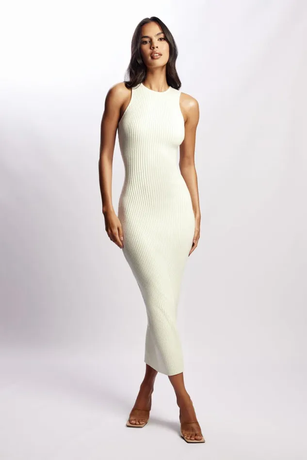 Meshki Midi Dresses Sienna Knit Midi Dress 8211 White White 8211 Women