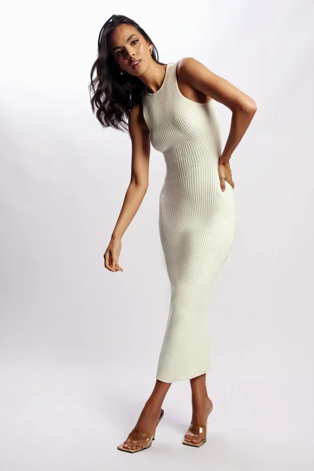 Meshki Midi Dresses Sienna Knit Midi Dress 8211 White White 8211 Women
