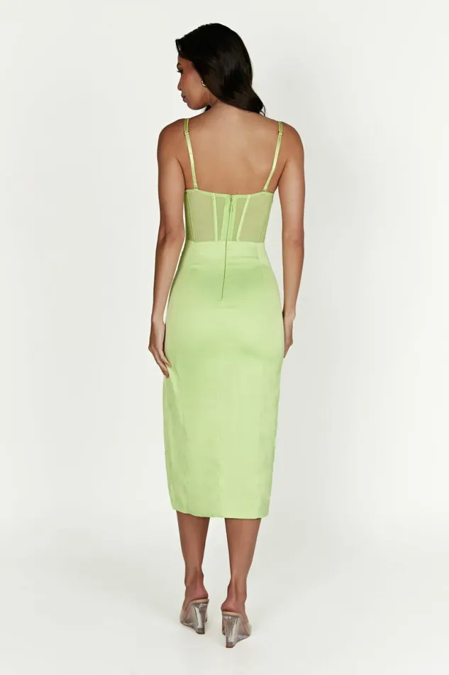 Meshki Midi Dresses Talisa Chain Strap Side Split Corset Midi Dress 8211 Pistachio Green Pistachiogreen 8211 Women Meshki Midi Dresses Talisa Chain Strap Side Split Corset Midi Dress 8211 Pistachio Green Pistachiogreen 8211 Women