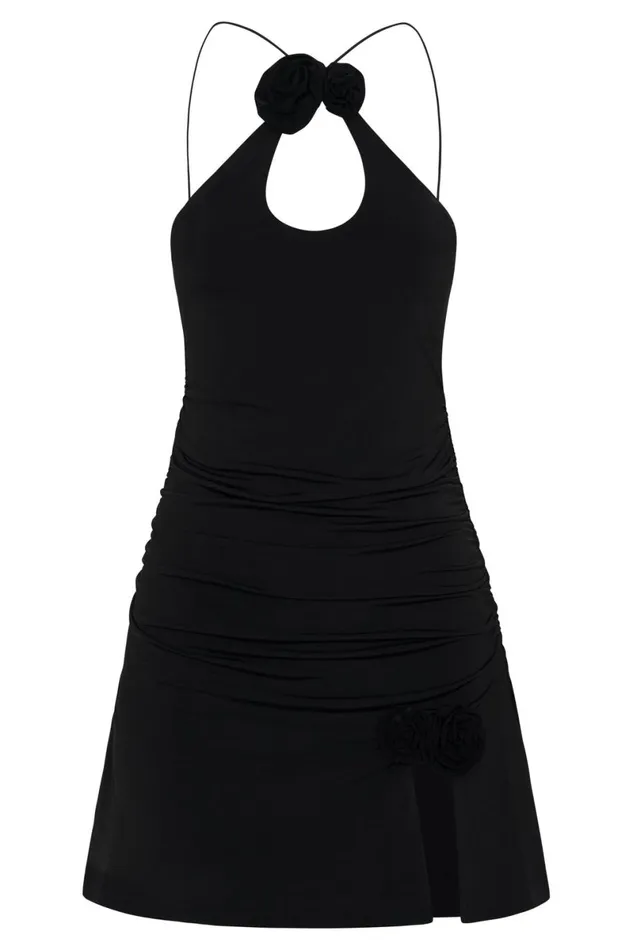 Meshki Mini Dresses Adeline Rose Halter Mini Dress 8211 Black Black 8211 Women