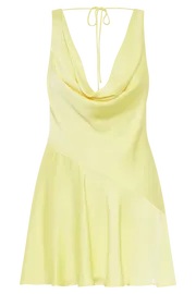 Meshki Mini Dresses Alyce Satin Cowl Micro Mini Dress 8211 Yellow Yellow 8211 Women