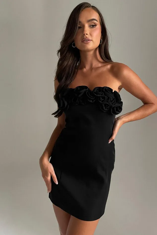 Meshki Mini Dresses Brooks Rose Mini Dress 8211 Black Black 8211 Women