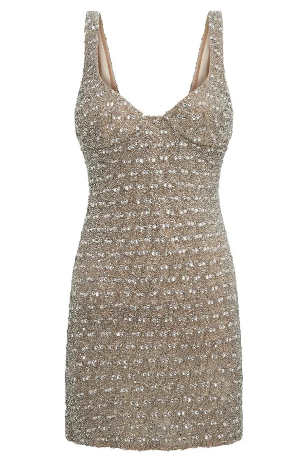 Meshki Mini Dresses Elianna Embellished Mini Dress 8211 Silver Silver 8211 Women