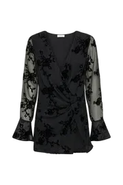 Meshki Mini Dresses Emory Burnout Velvet Dress 8211 Black Black 8211 Women
