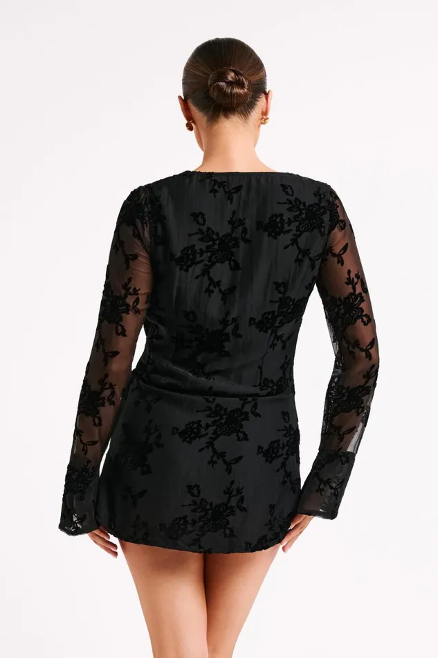 Meshki Mini Dresses Emory Burnout Velvet Dress 8211 Black Black 8211 Women