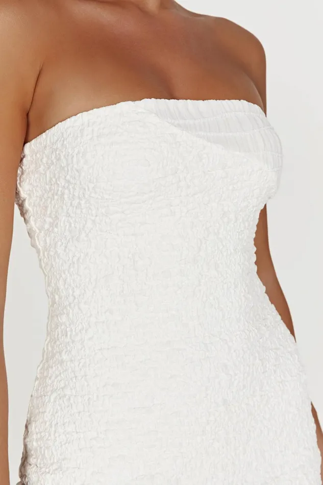 Meshki Mini Dresses Gemina Textured Strapless Mini Dress 8211 White White 8211 Women