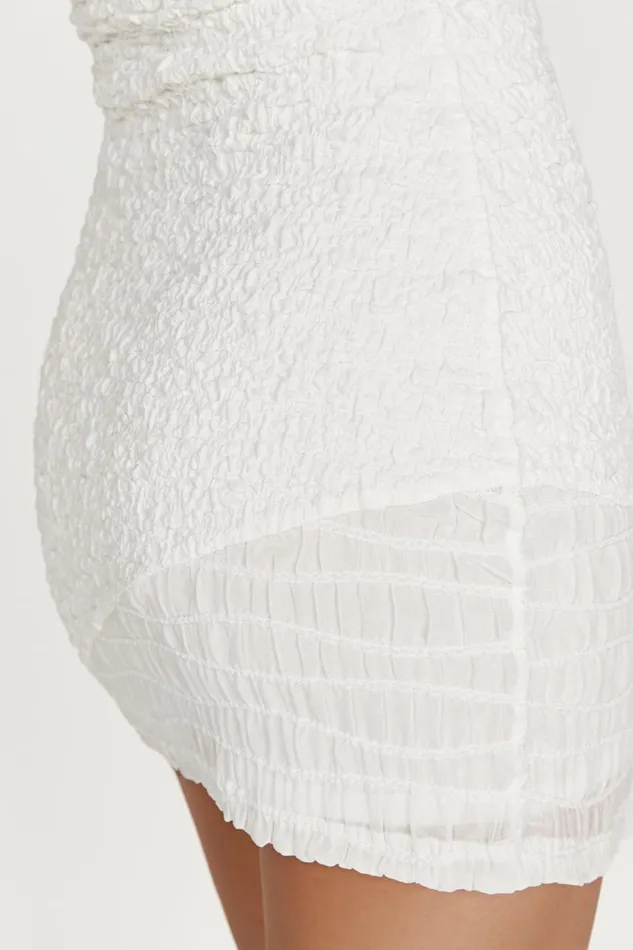 Meshki Mini Dresses Gemina Textured Strapless Mini Dress 8211 White White 8211 Women