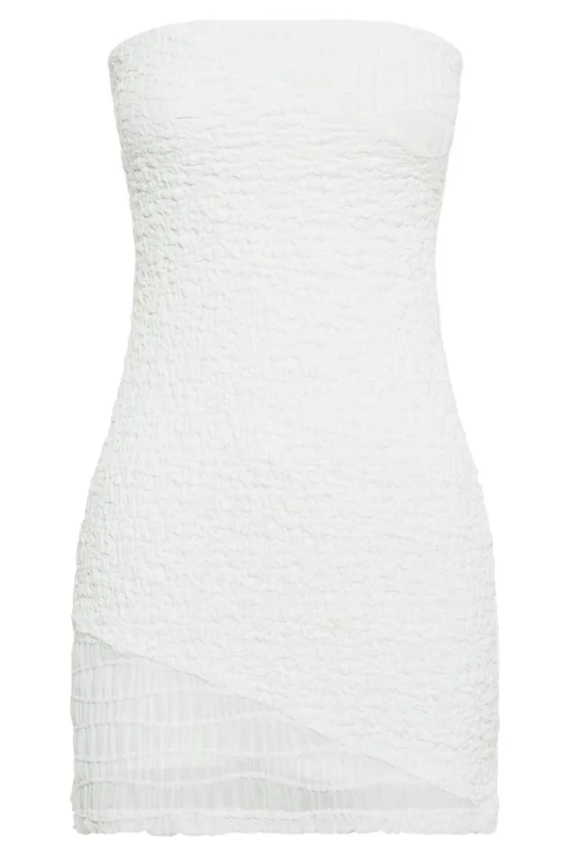 Meshki Mini Dresses Gemina Textured Strapless Mini Dress 8211 White White 8211 Women