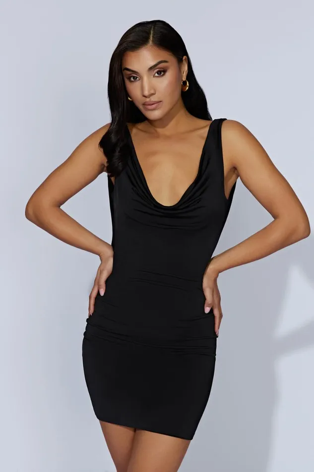 Meshki Mini Dresses Juliette Cowl Mini Dress 8211 Black Black 8211 Women