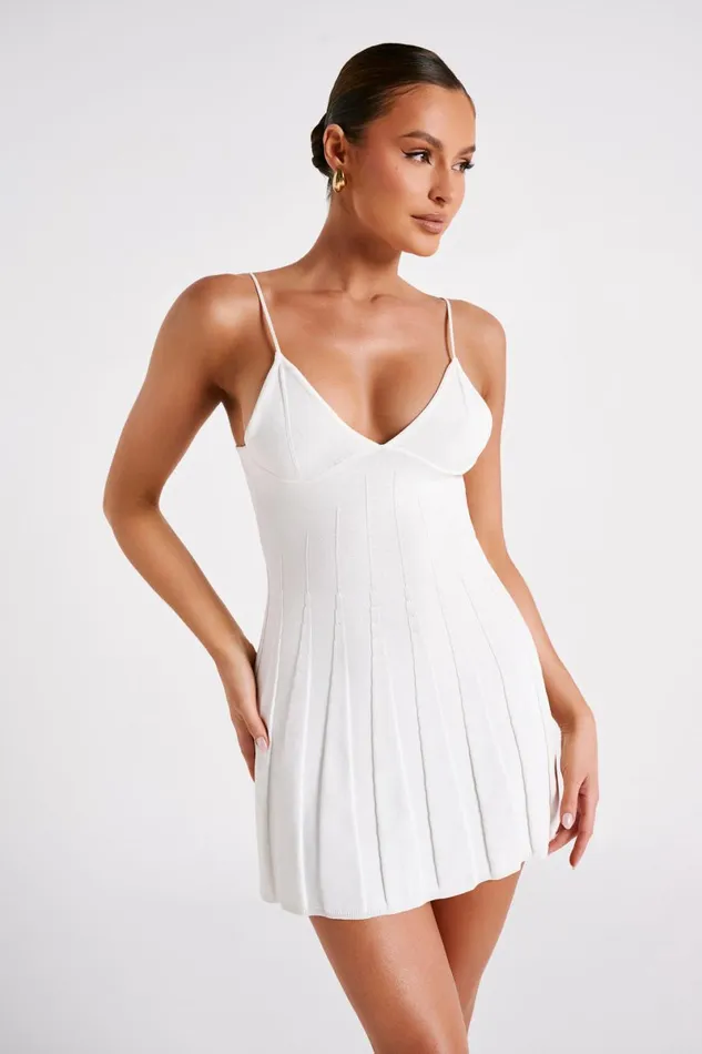 Meshki Mini Dresses Kendra Rib Knit Mini Dress 8211 White White 8211 Women