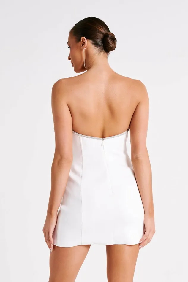 Meshki Mini Dresses Madi Suiting Mini Dress With Diamante Rope 8211 White White 8211 Women