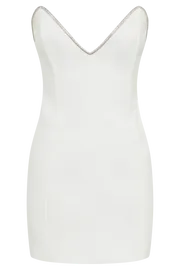 Meshki Mini Dresses Madi Suiting Mini Dress With Diamante Rope 8211 White White 8211 Women