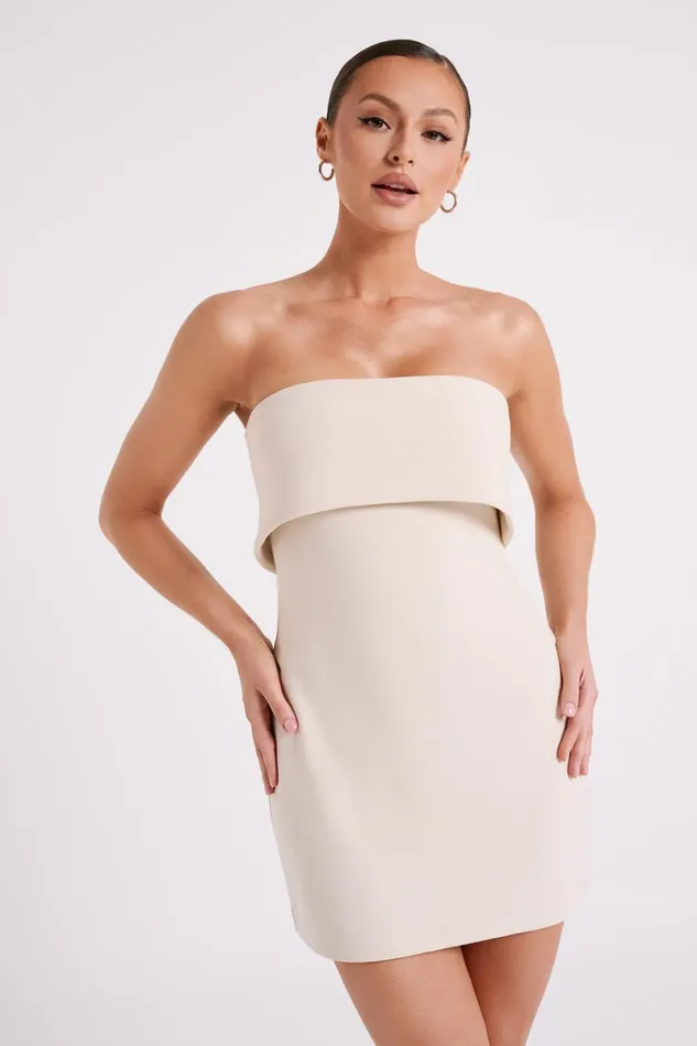 Meshki Mini Dresses Mariska Strapless Crepe Mini Dress 8211 Cream Cream 8211 Women
