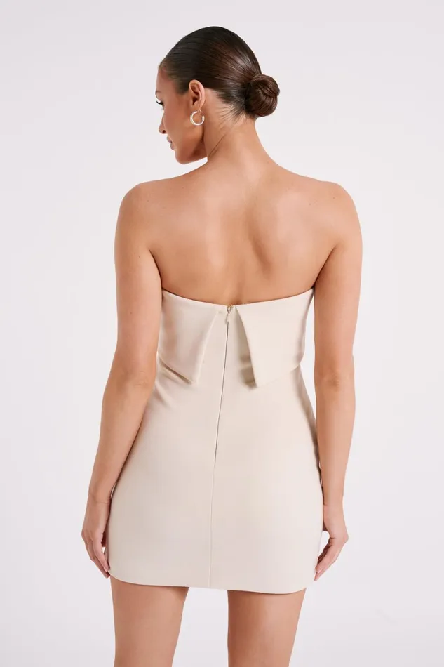 Meshki Mini Dresses Mariska Strapless Crepe Mini Dress 8211 Cream Cream 8211 Women
