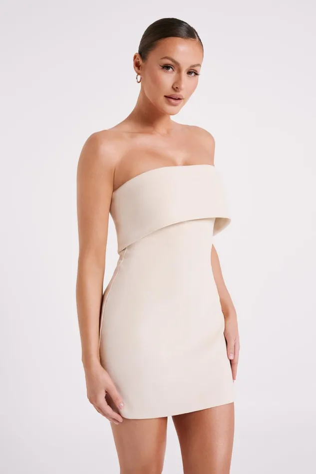 Meshki Mini Dresses Mariska Strapless Crepe Mini Dress 8211 Cream Cream 8211 Women