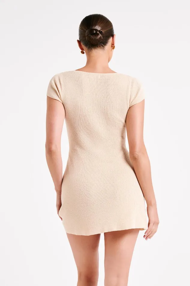 Meshki Mini Dresses Paula Buttoned Knit Mini Dress 8211 Wheat Wheat 8211 Women Meshki Mini Dresses Paula Buttoned Knit Mini Dress 8211 Wheat Wheat 8211 Women