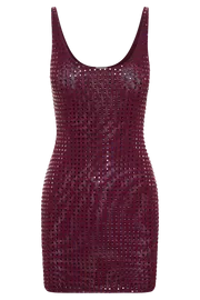 Meshki Mini Dresses Presley Square Diamante Mini Dress 8211 Berry Berry 8211 Women