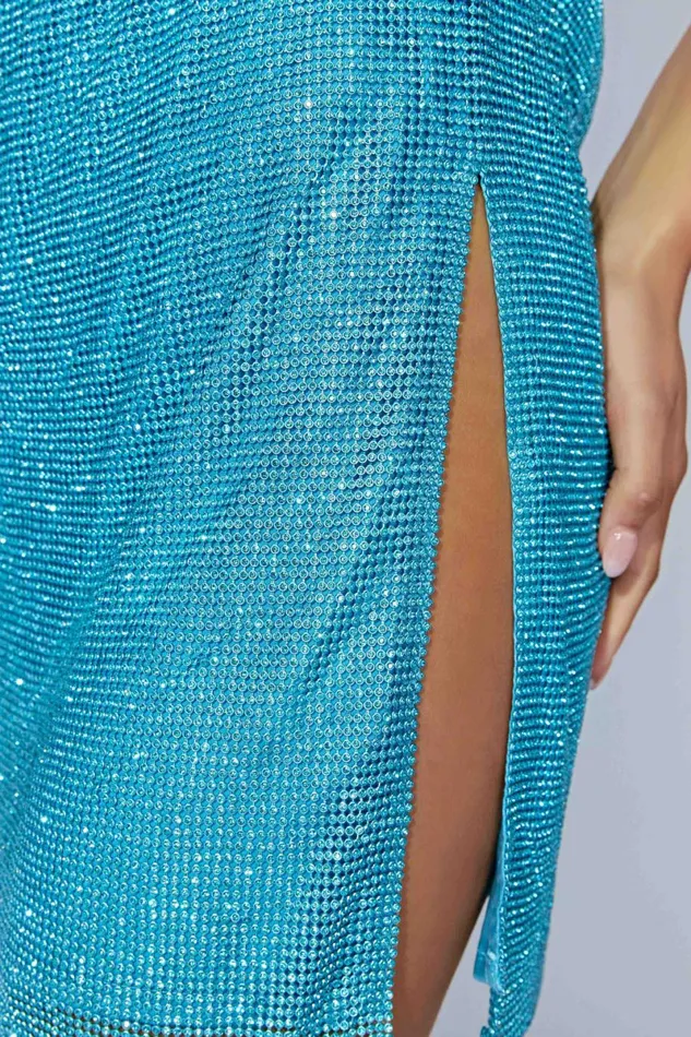 Meshki Mini Dresses Siya Halter Glomesh Mini Dress 8211 Aquamarine Aquamarine 8211 Women Meshki Mini Dresses Siya Halter Glomesh Mini Dress 8211 Aquamarine Aquamarine 8211 Women