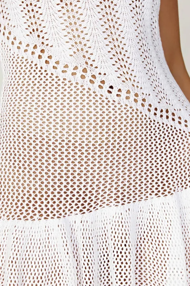 Meshki Mini Dresses Tash Mixed Yarn Halter Mini Dress 8211 White White 8211 Women