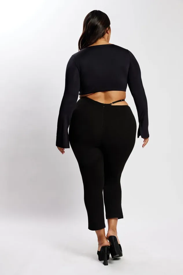 Meshki Pants Irene Pants With V Front Cut Out 8211 Black Black 8211 Women Meshki Pants Irene Pants With V Front Cut Out 8211 Black Black 8211 Women